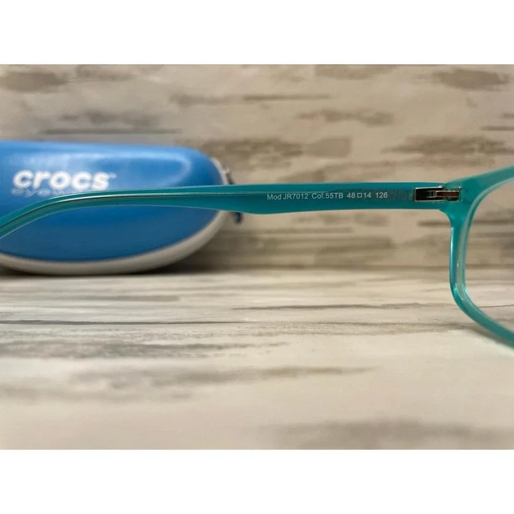 Crocs kids eyeglasses Jr7012 Col.55TB 48 [] 14 126 blue and green frames w/ case